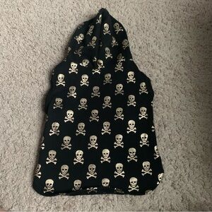Skull Print Black Dog Hoodie